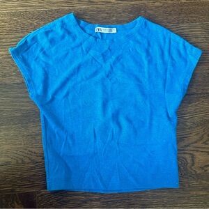 Zara Blue Cropped T Shirt